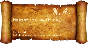 Meszarics Amáta névjegykártya
